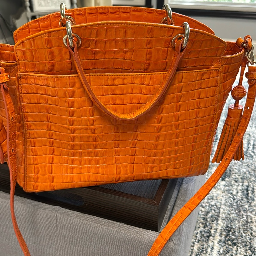 Brahmin tote in Orange/Tangerine